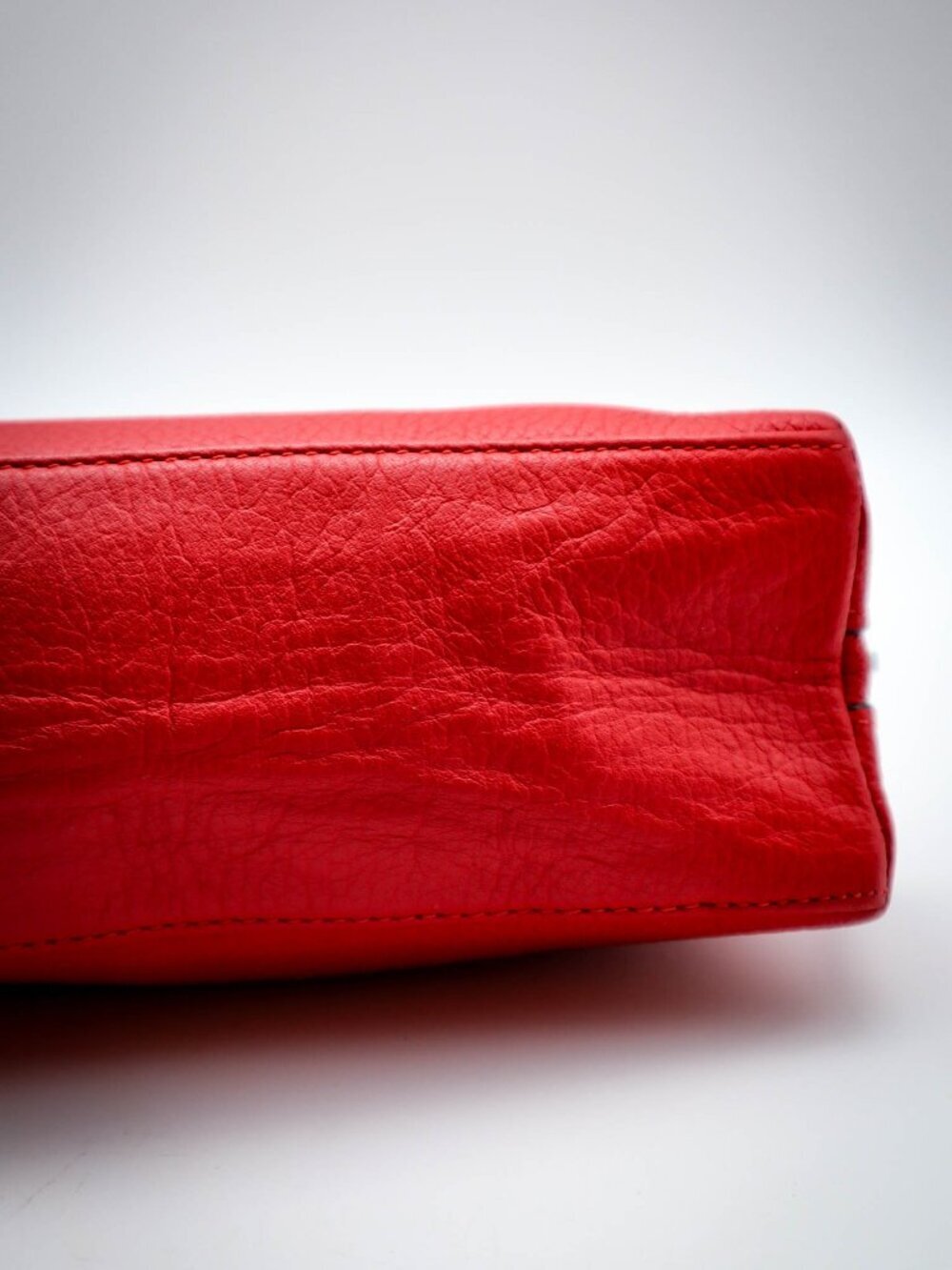 Ralph Lauren Leighton Make-up Cosmetics Bag Toiletries Case Pebbled Leather Red - Picture 9 of 11